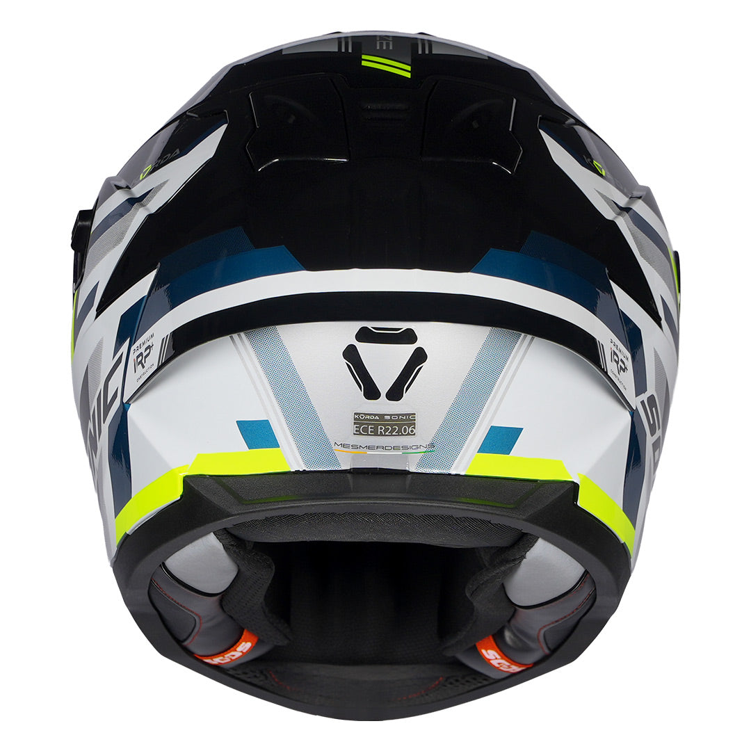 Korda Sonic Moze Helmet fluorescent yellow back