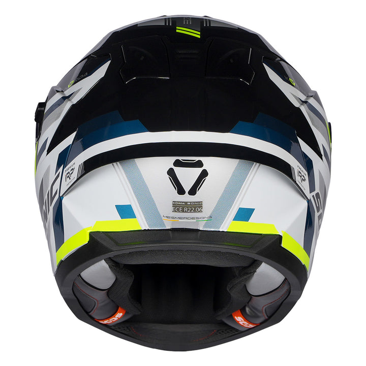 Korda Sonic Moze Helmet fluorescent yellow back