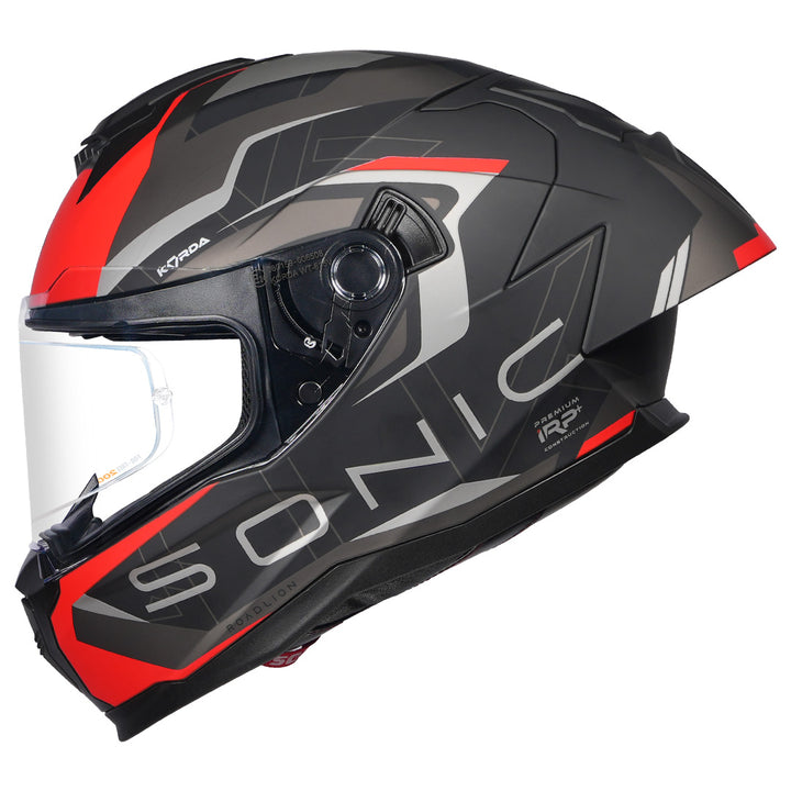 Korda Sonic Roadlion Helmet matt red side