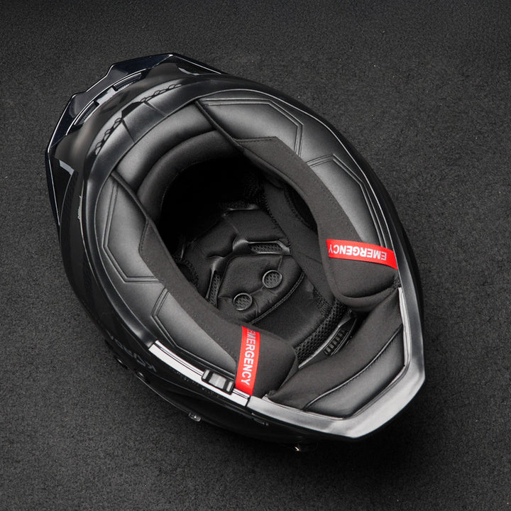 Korda Icon helmet liners with emergency pull tabs.