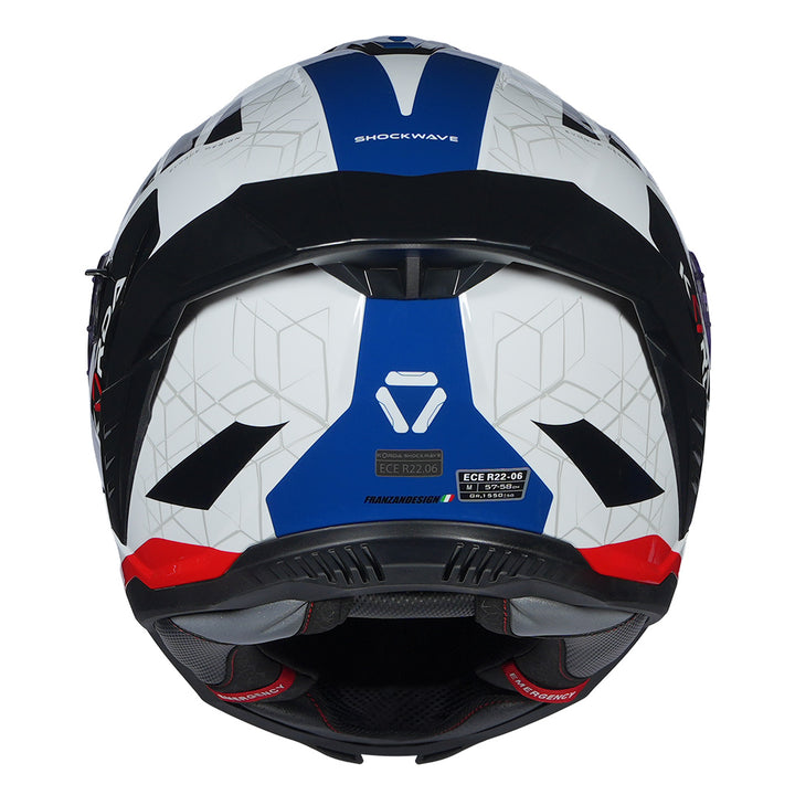 Korda Shockwave Evoque Helmet (White Blue) back