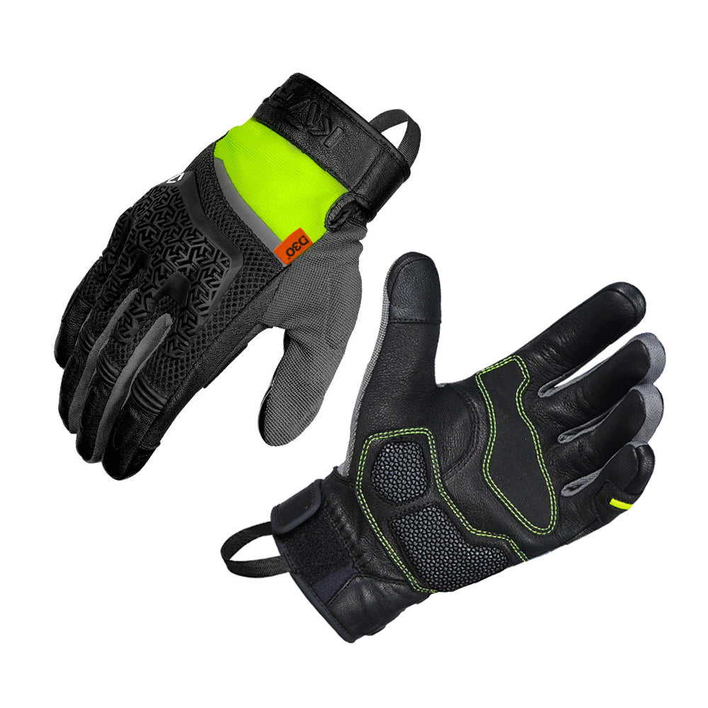 Korda Adventure Riding Gloves With D3O black fluorescent yellow