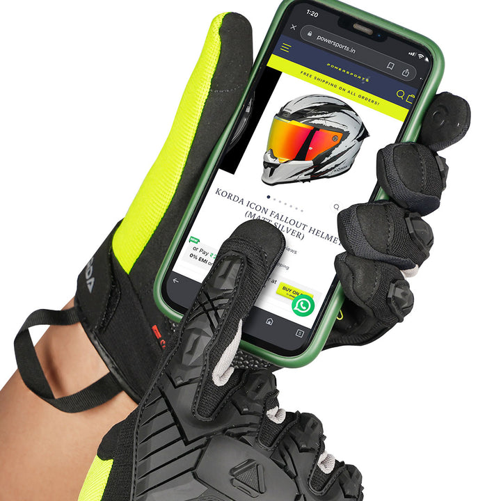Korda Droid Riding Gloves touch tip