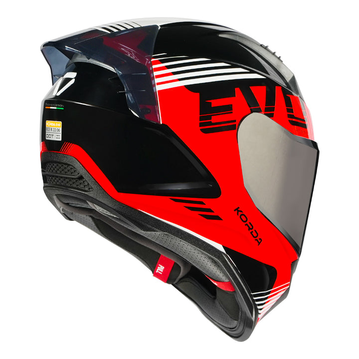 Korda Evo Artemis Helmet black red with silver visor back