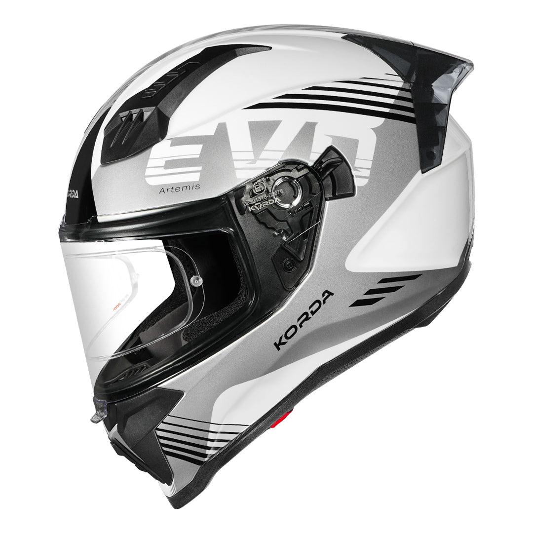 Korda Evo Artemis Helmet white grey with clear visor