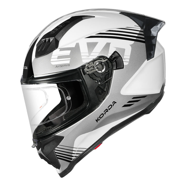Korda Evo Artemis Helmet white grey with clear visor