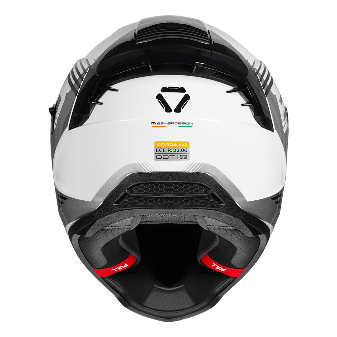 Korda Evo Artemis Helmet white grey back