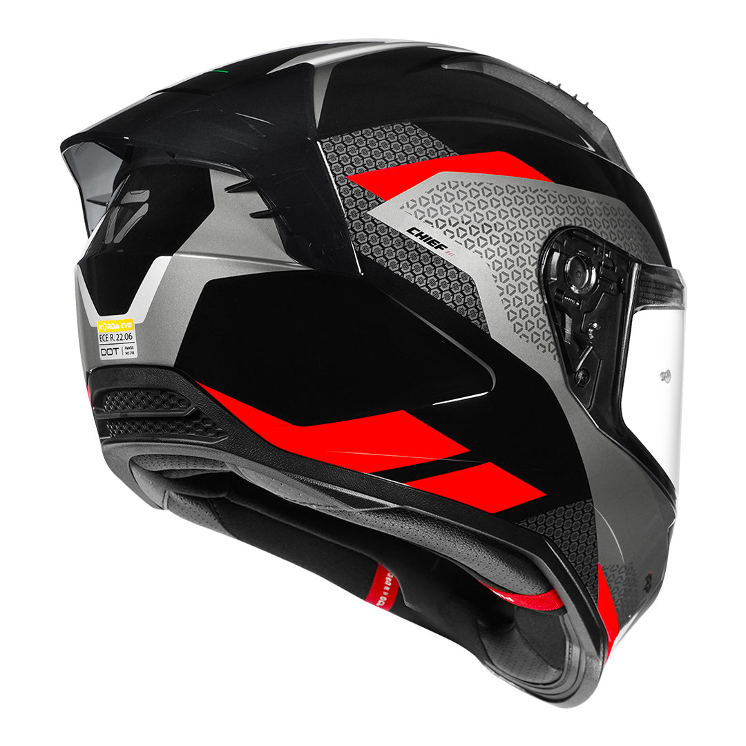 Korda Evo Chief Helmet black red back with clear visor