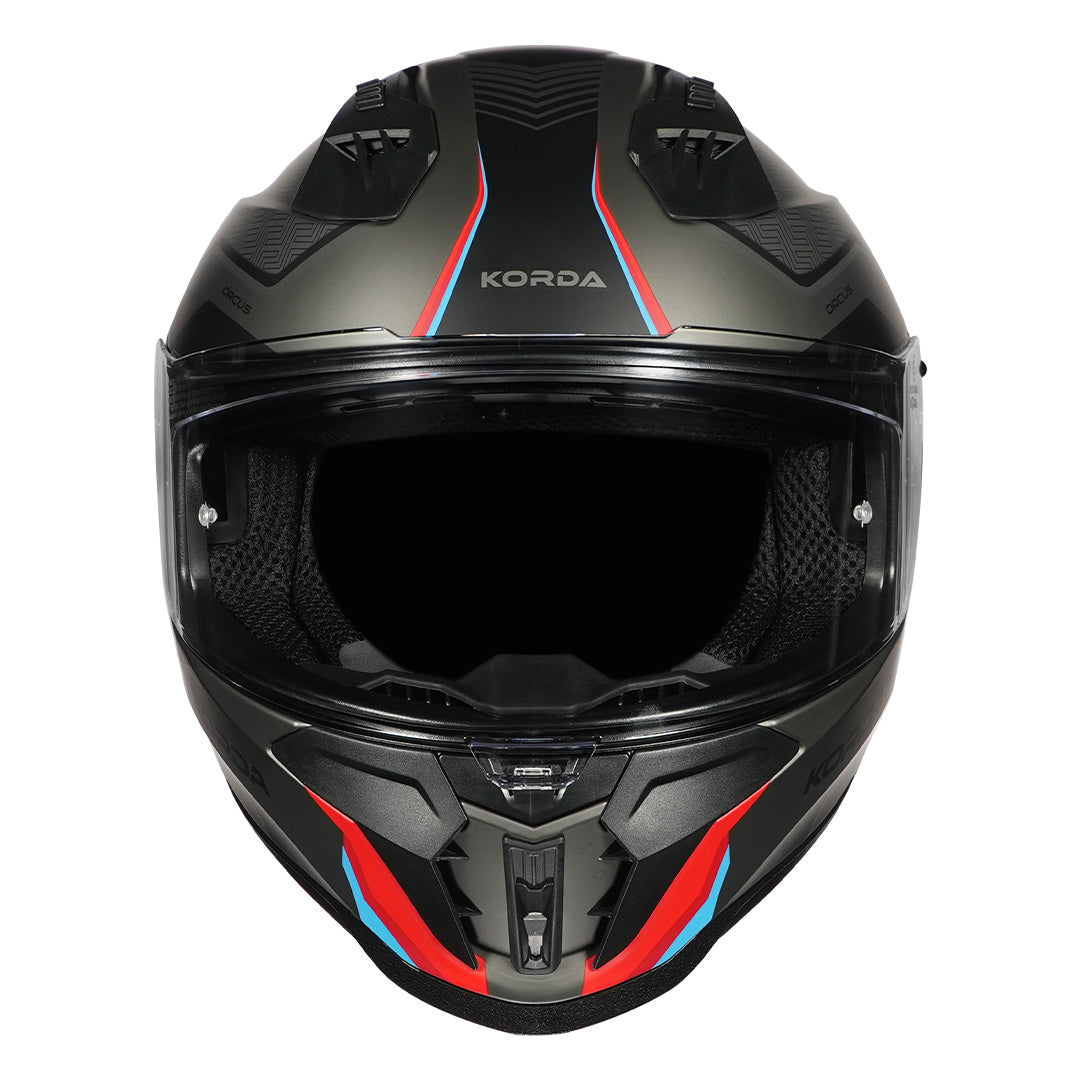 Korda Evo Orcus Helmet matt grey blue and red front