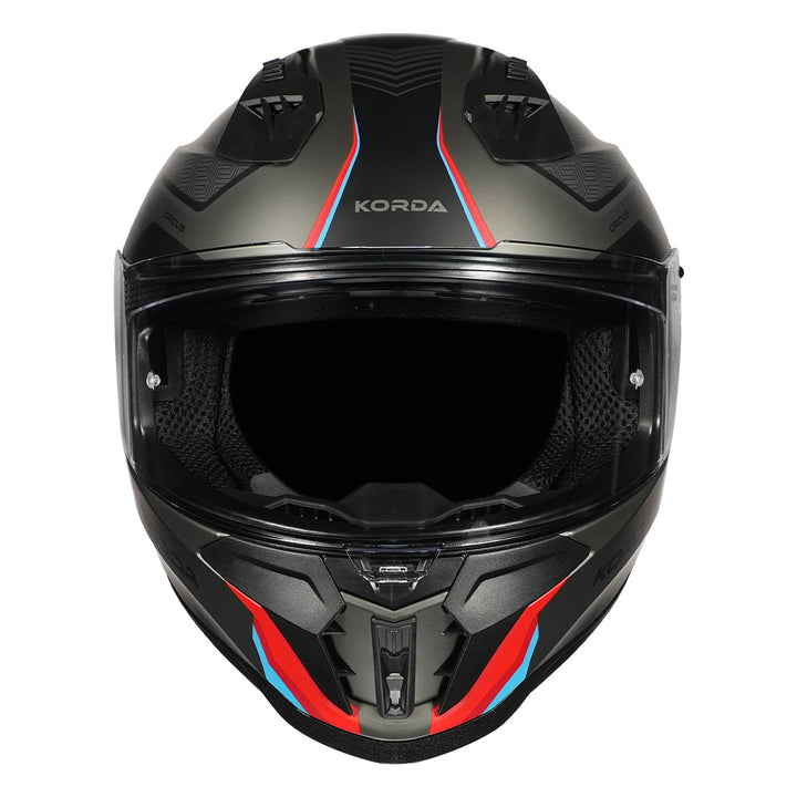 Korda Evo Orcus Helmet matt grey blue and red front