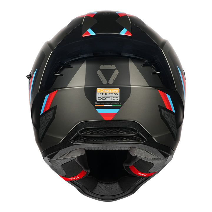 Korda Evo Orcus Helmet matt grey blue and red back
