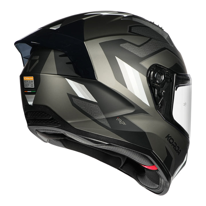 Korda Evo Orcus Helmet matt grey back with clear visor