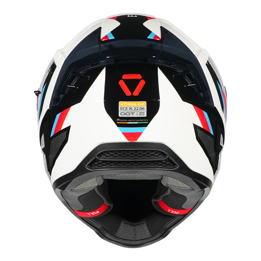 Korda Evo Orcus Helmet white blue red back