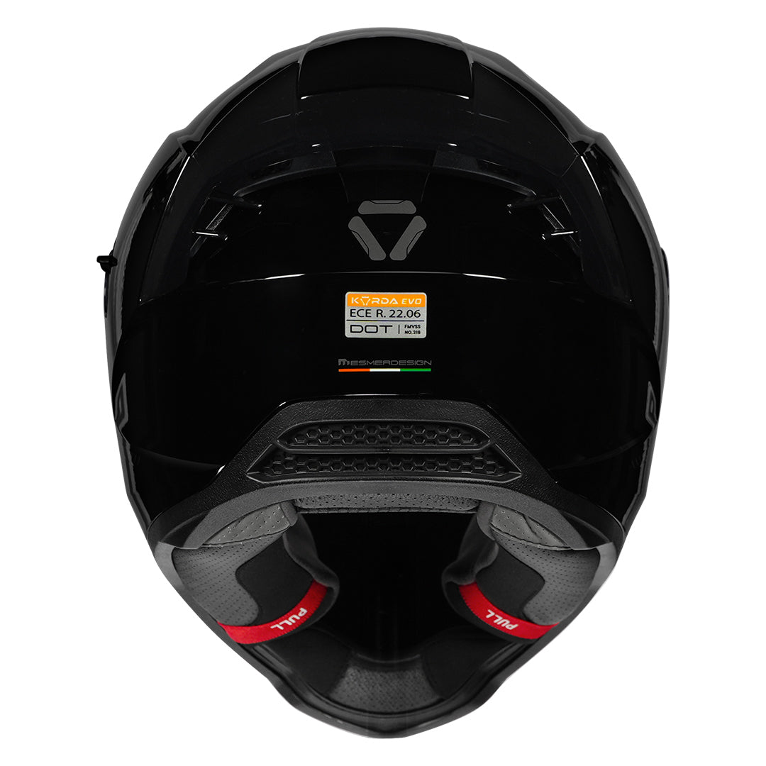 Korda Evo Solid Gloss Black Helmet back
