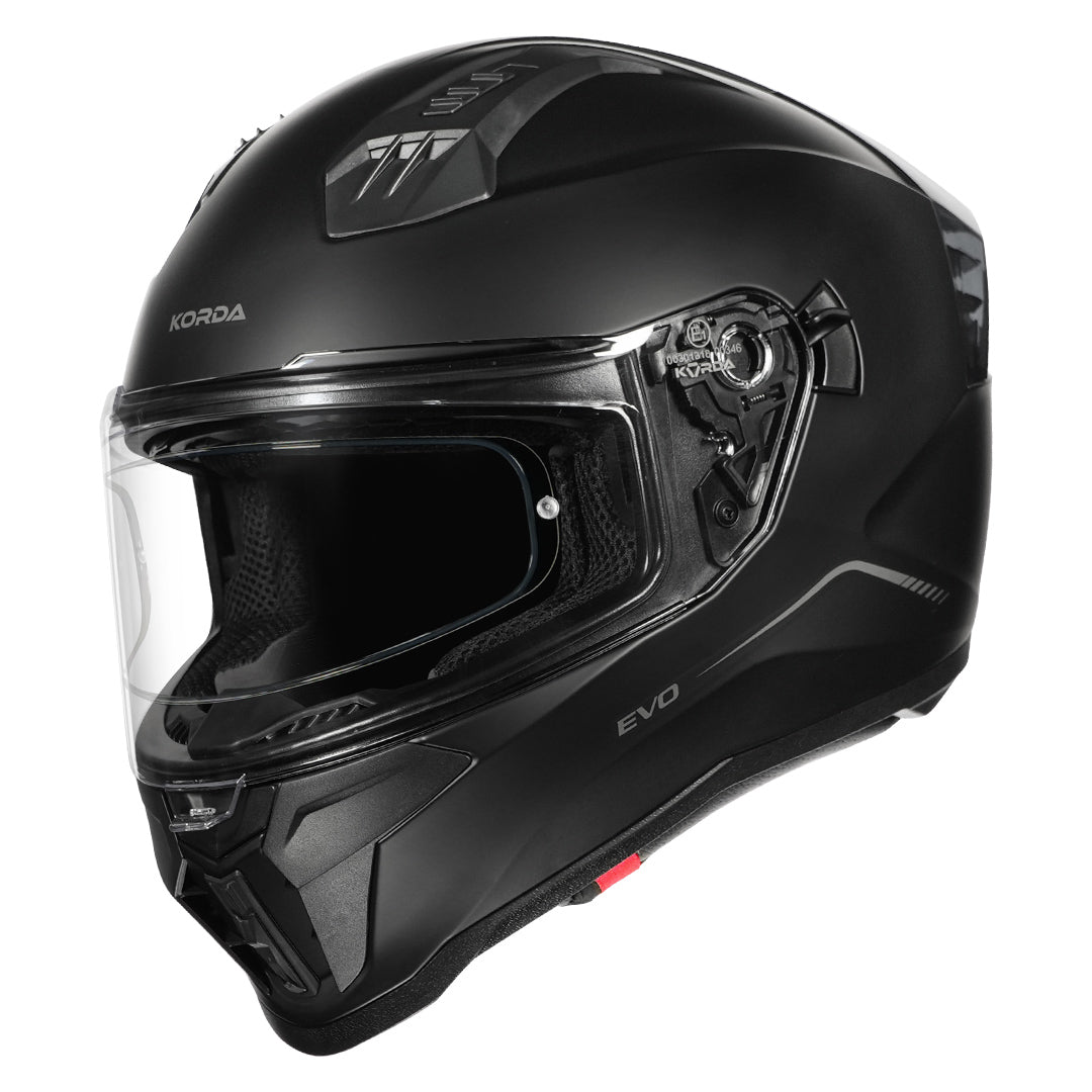 Korda Evo Solid Matt Black Helmet with clear visor