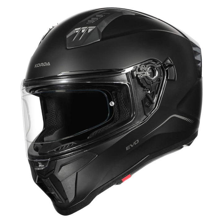 Korda Evo Solid Matt Black Helmet with clear visor