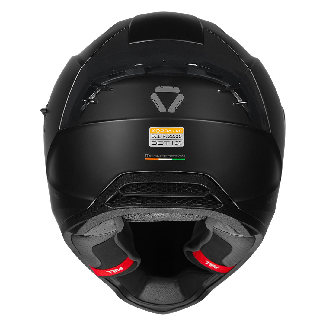 Korda Evo Solid Matt Black Helmet back