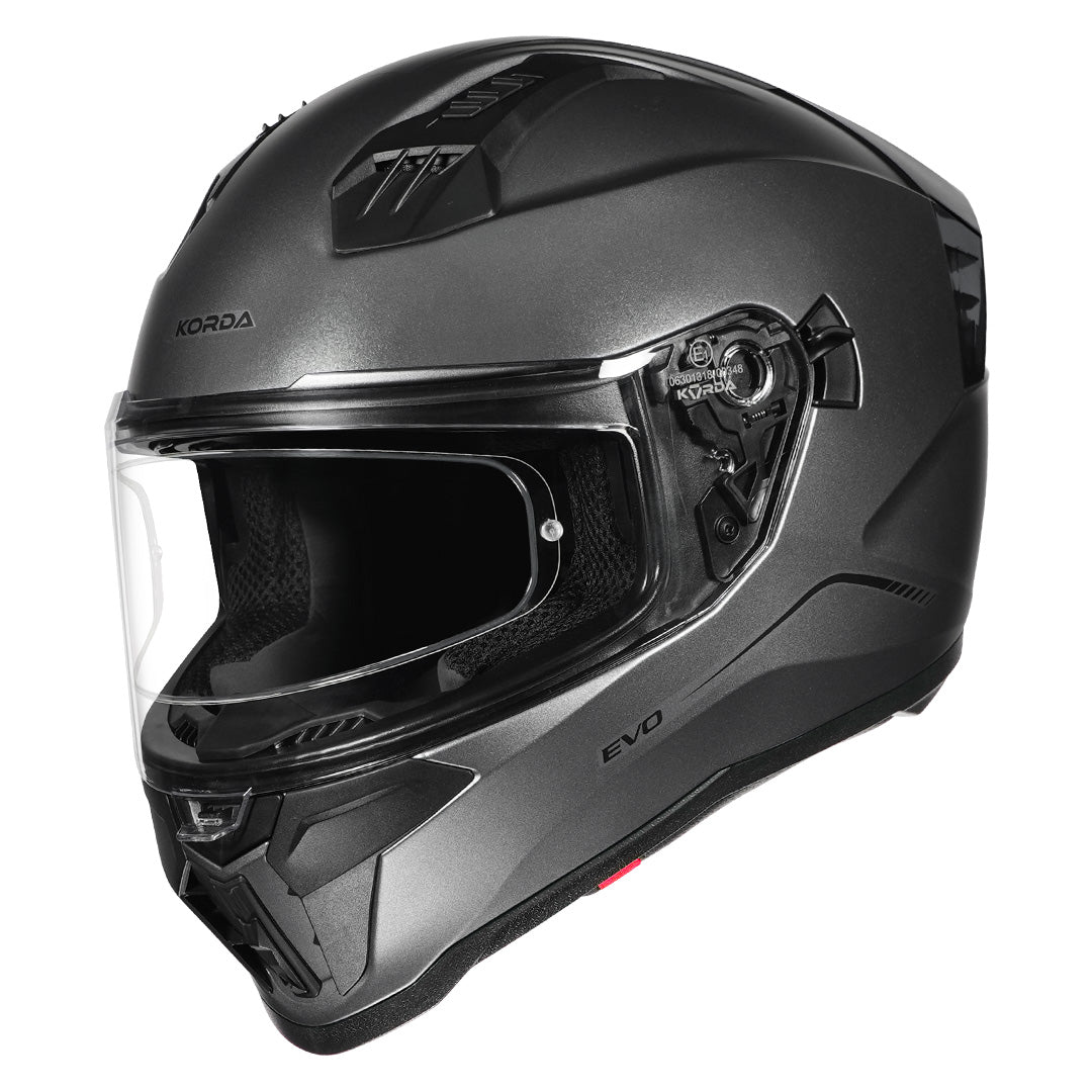 Korda Evo Solid Grey Helmet with clear visor