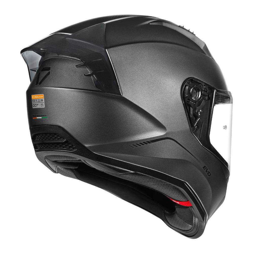 Korda Evo Solid Grey Helmet back with clear visor