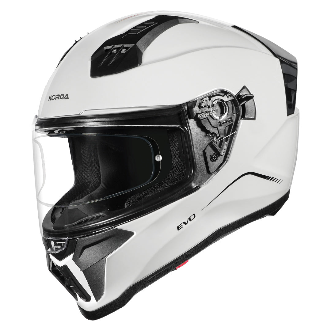 Korda Evo Solid White Helmet with clear visor