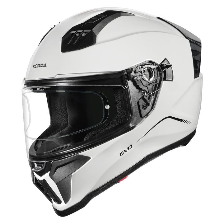 Korda Evo Solid White Helmet with clear visor