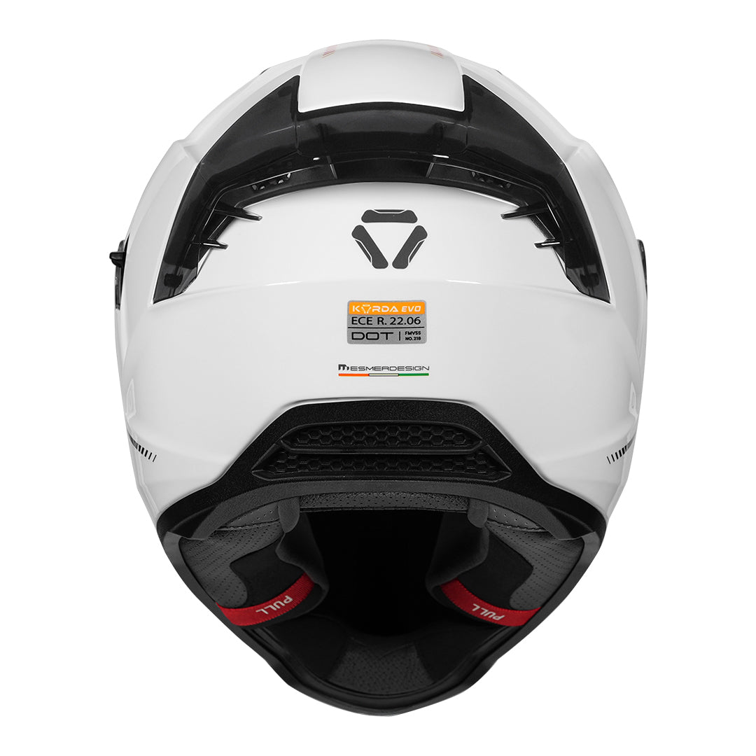 Korda Evo Solid White Helmet back