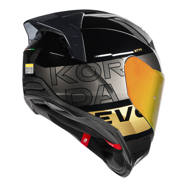 Korda Evo Styx Helmet gold with revo visor back