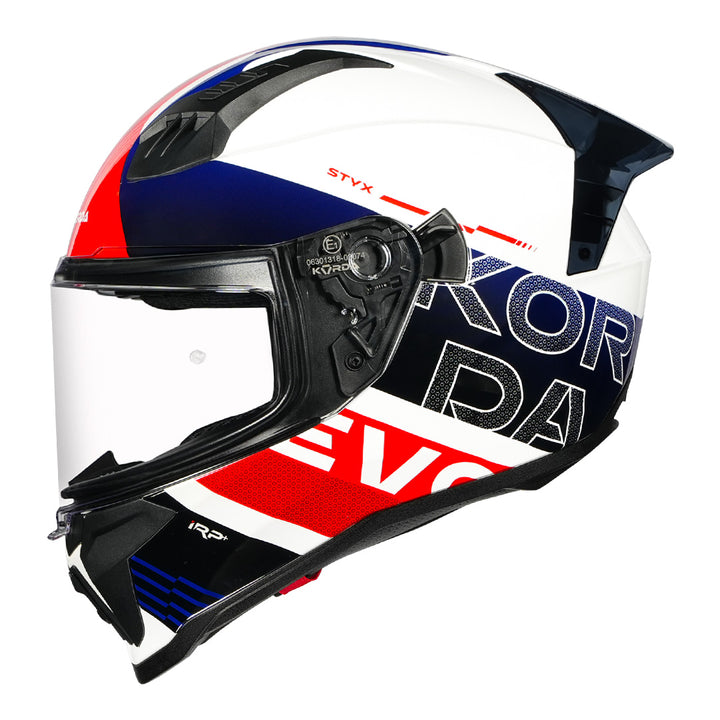 Korda Evo Styx Helmet white blue red side