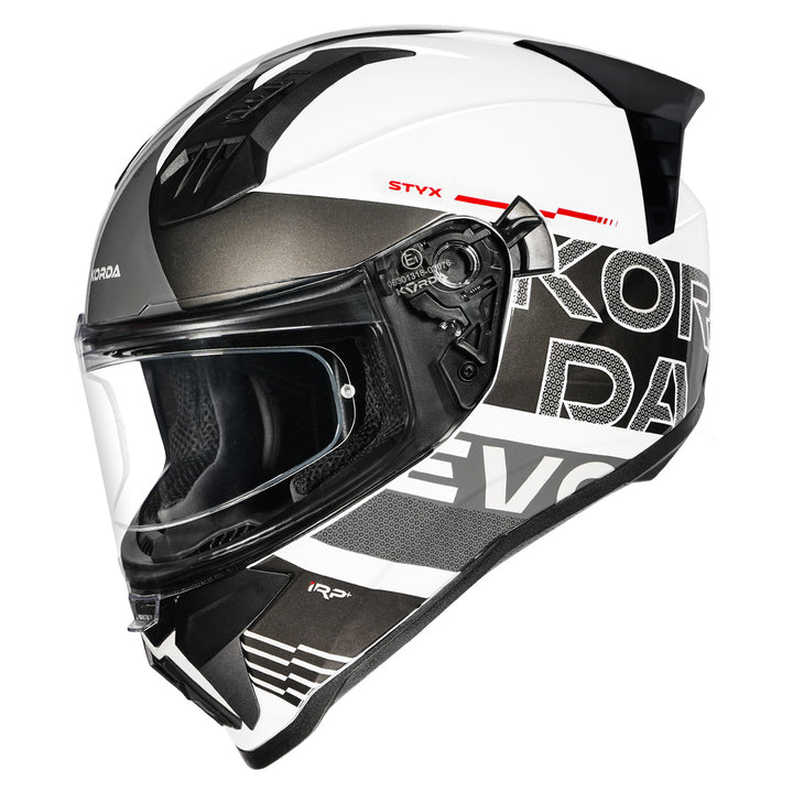 Korda Evo Styx Helmet white grey with clear visor