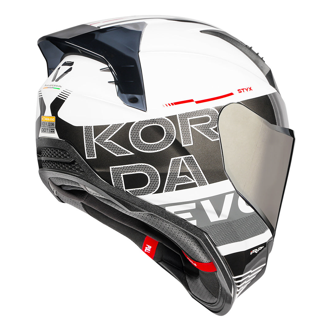 Korda Evo Styx Helmet white grey with silver visor back