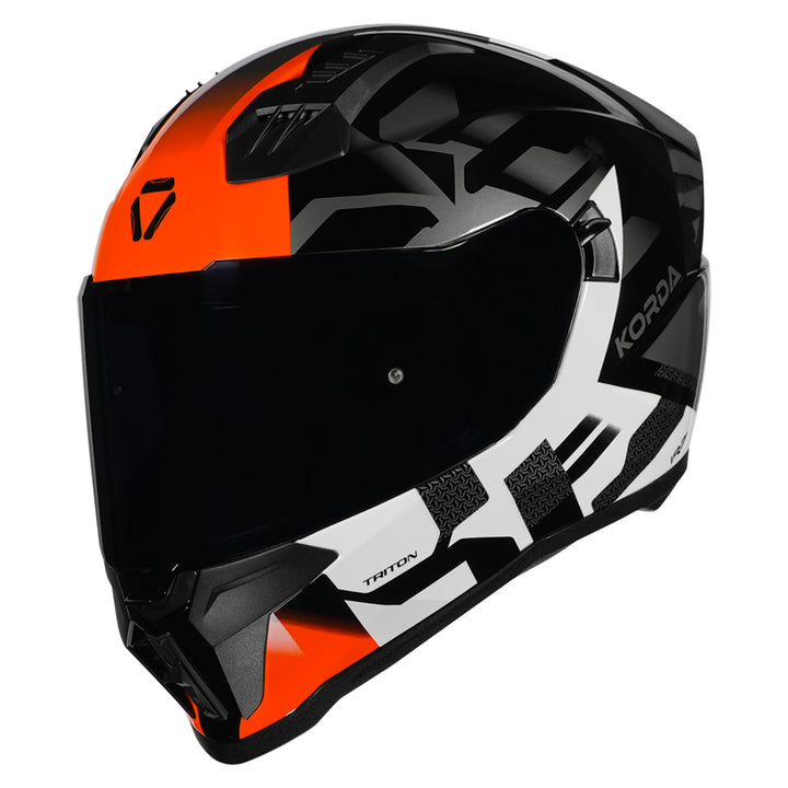 Korda Evo Triton Helmet black white orange with smoke visor