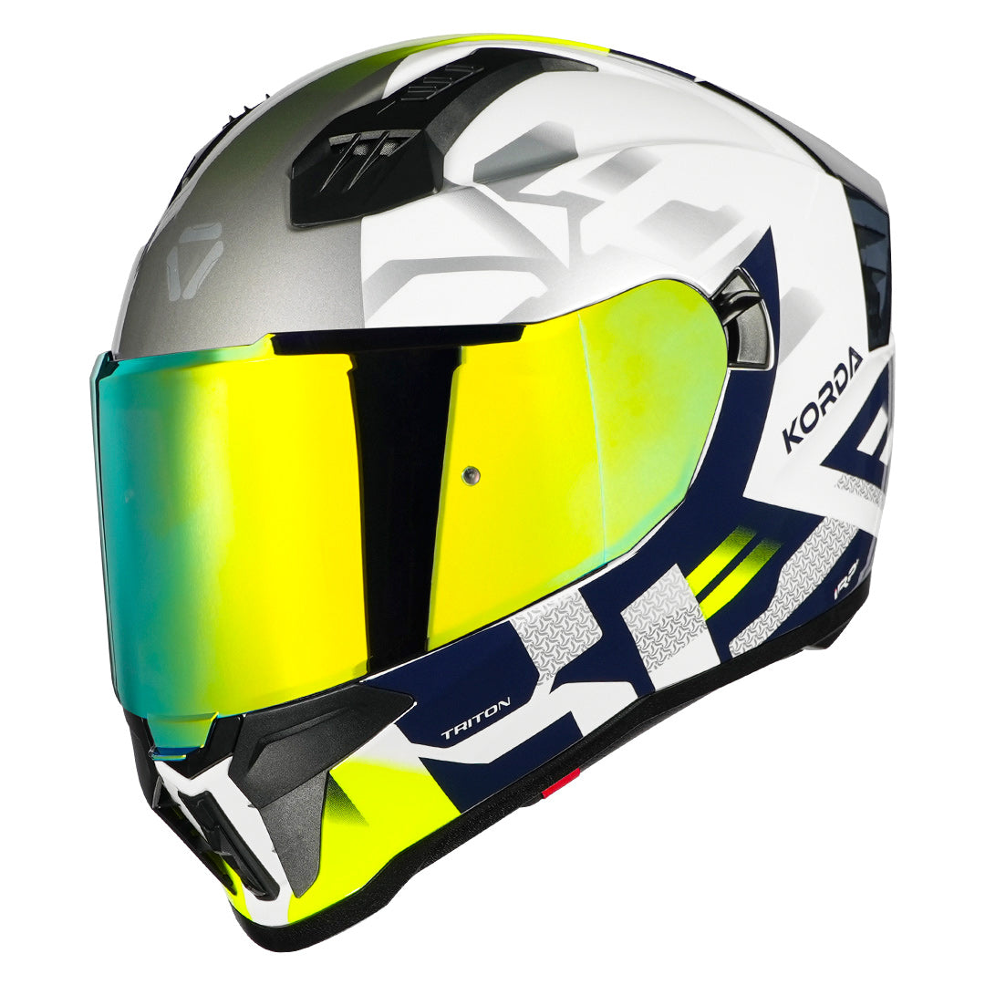 Korda Evo Triton Helmet fluorescent green with revo visor