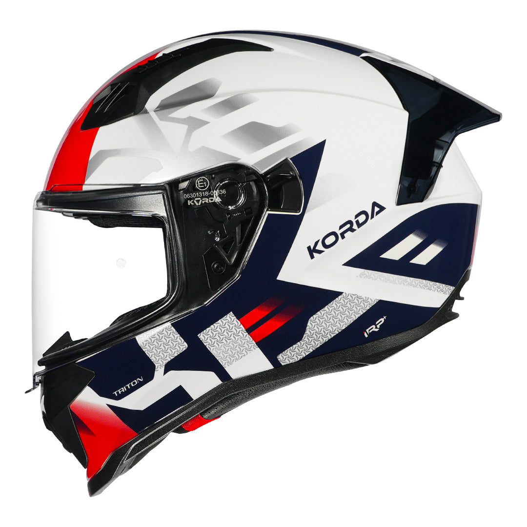 Korda Evo Triton Helmet white red blue side