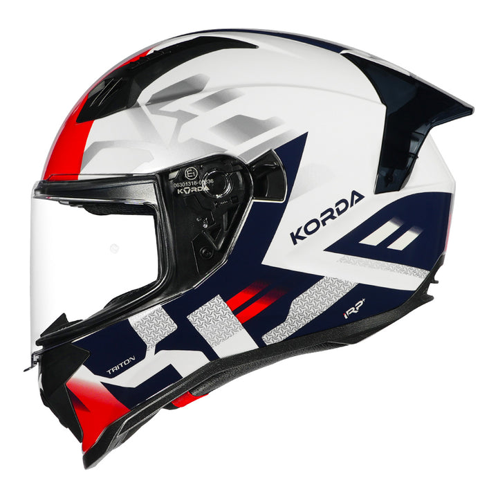 Korda Evo Triton Helmet white red blue side