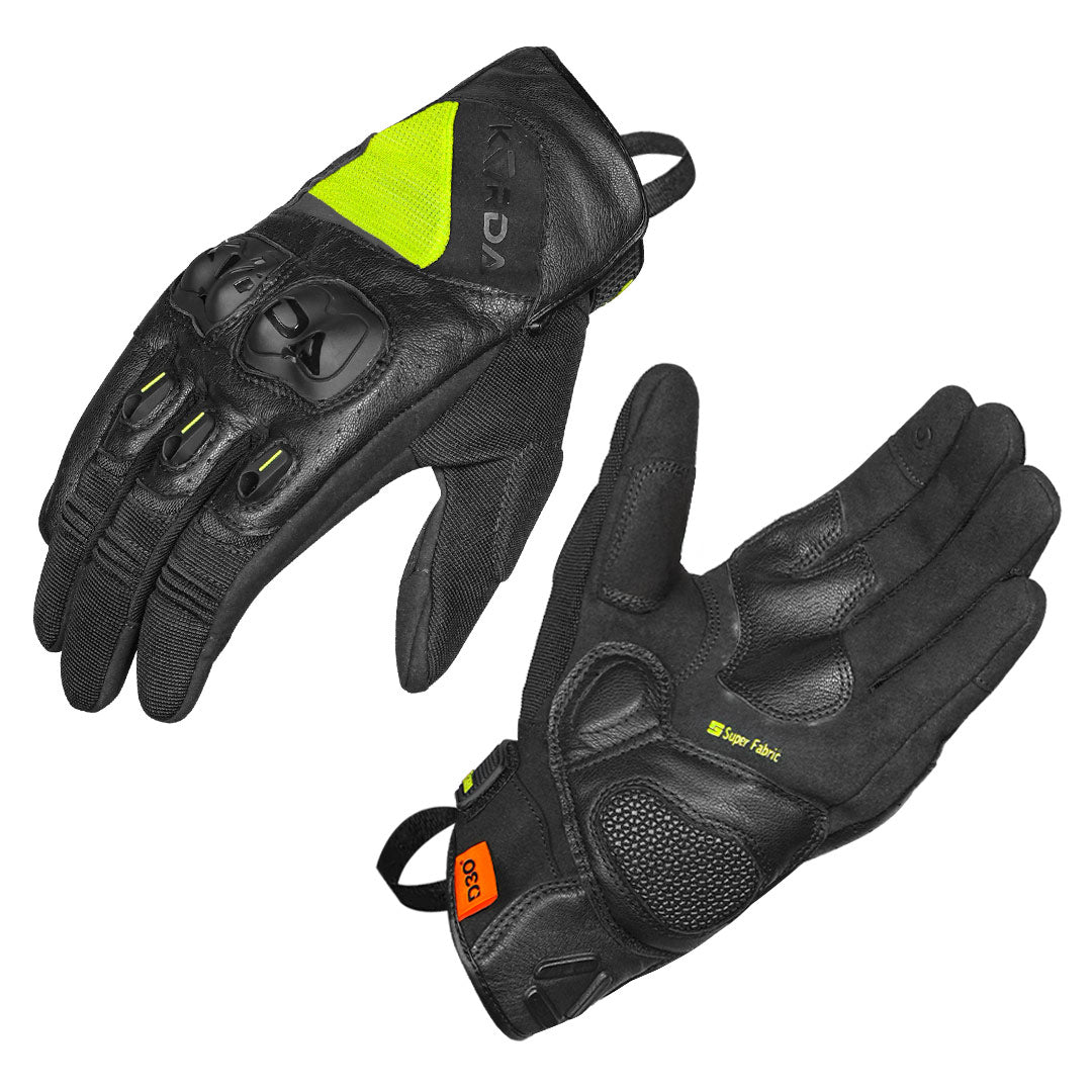 Korda Hybrid Riding Gloves fluorescent yellow