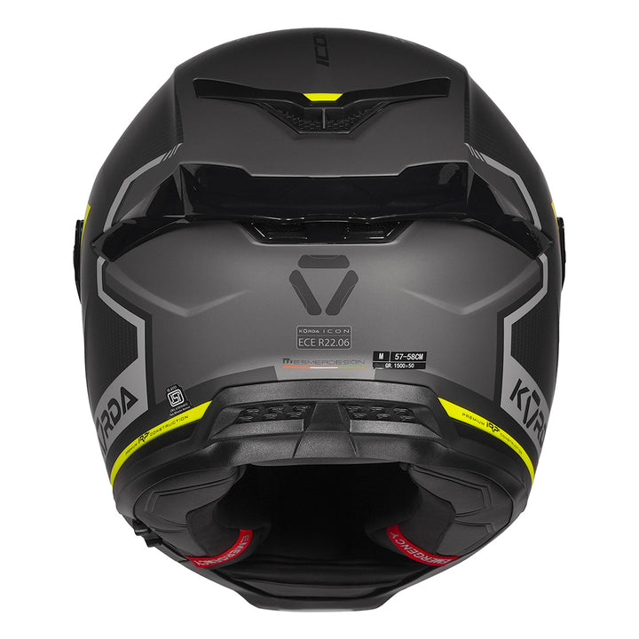 Korda Icon Lemur Helmet (Fluorescent Yellow) back