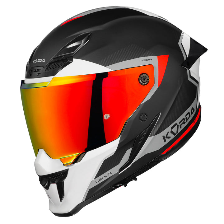 Korda Icon Lemur Helmet (Matt Red) with revo visor