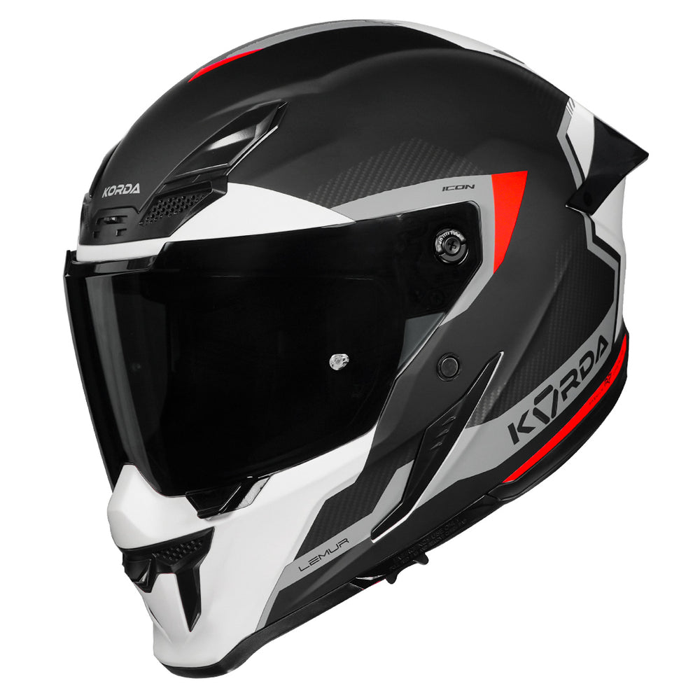 Korda Icon Lemur Helmet (Matt Red) with smoke visor