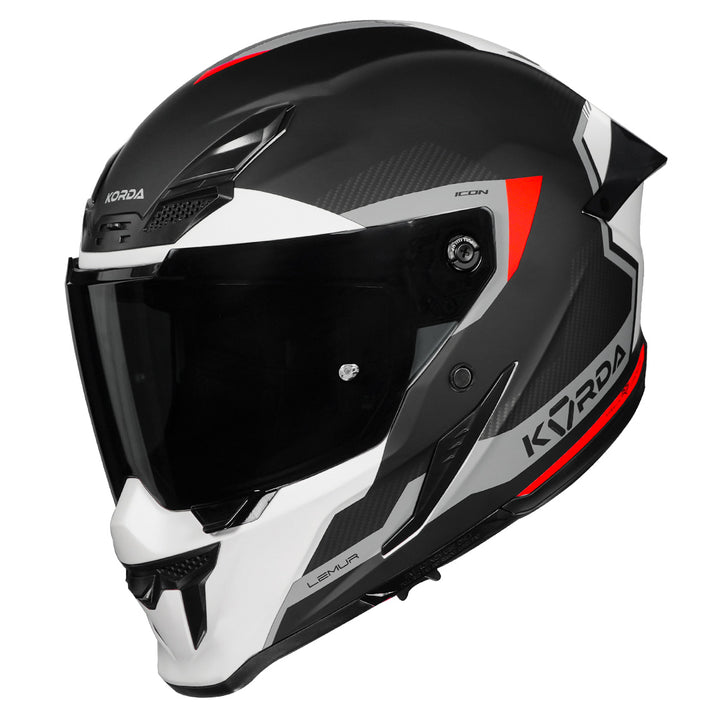 Korda Icon Lemur Helmet (Matt Red) with smoke visor