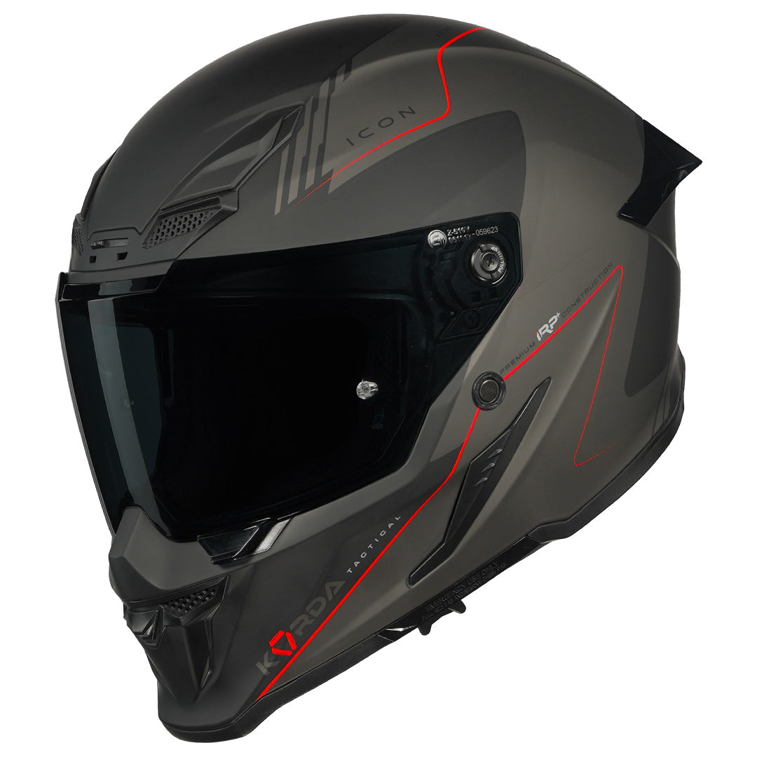 Korda Icon Nero Helmet Matt Grey and Red