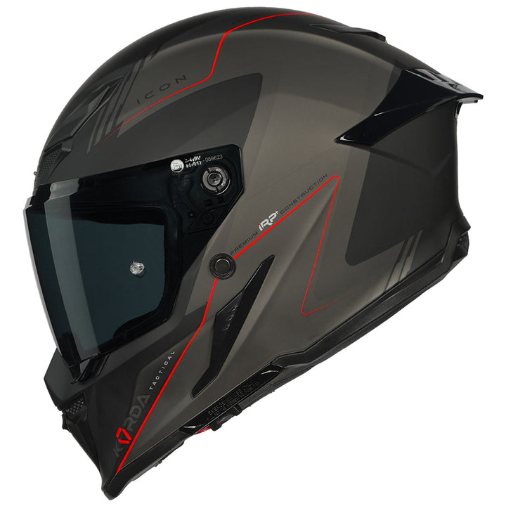 Korda Icon Nero Helmet Matt Grey and Red side