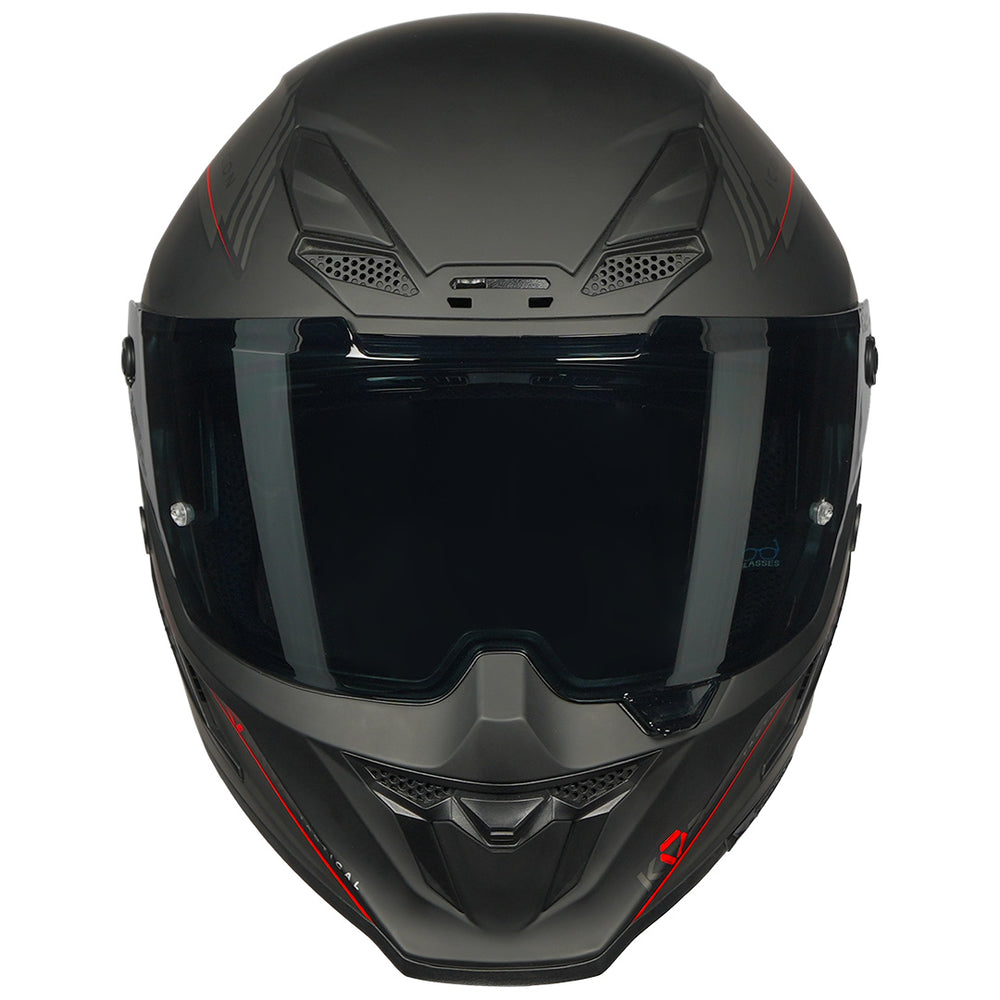 Korda Icon Nero Helmet Matt Grey and Red front