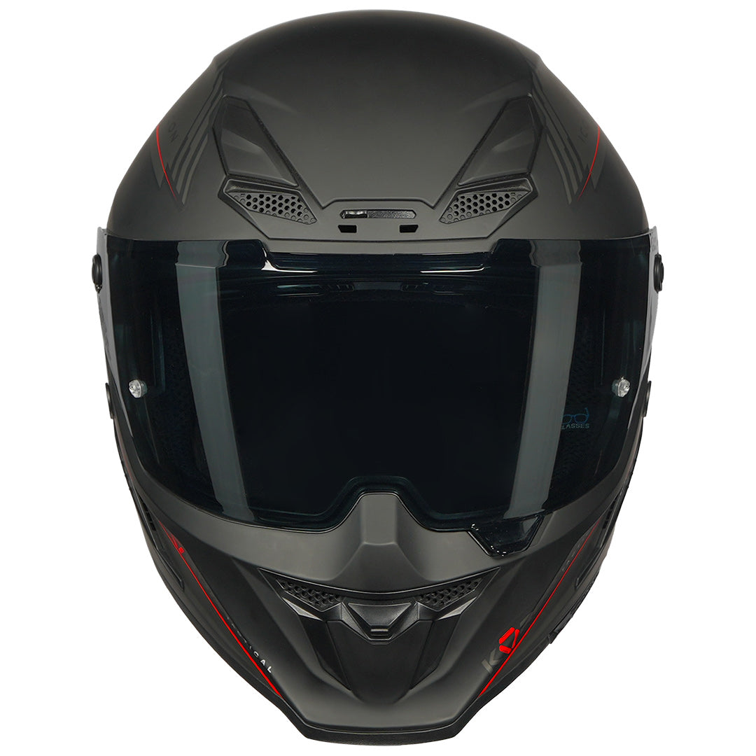Korda Icon Nero Helmet Matt Grey and Red front