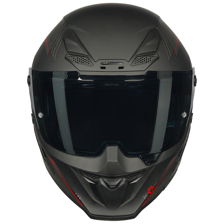 Korda Icon Nero Helmet Matt Grey and Red front