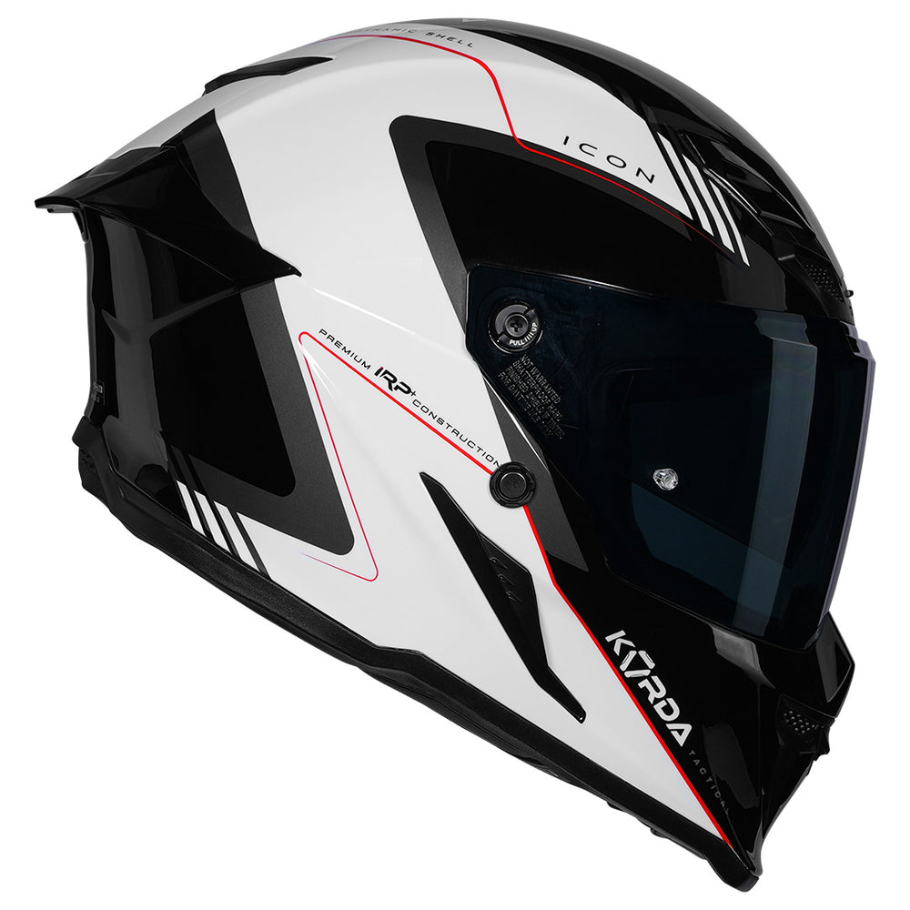 Korda Icon Nero Helmet white and Red side