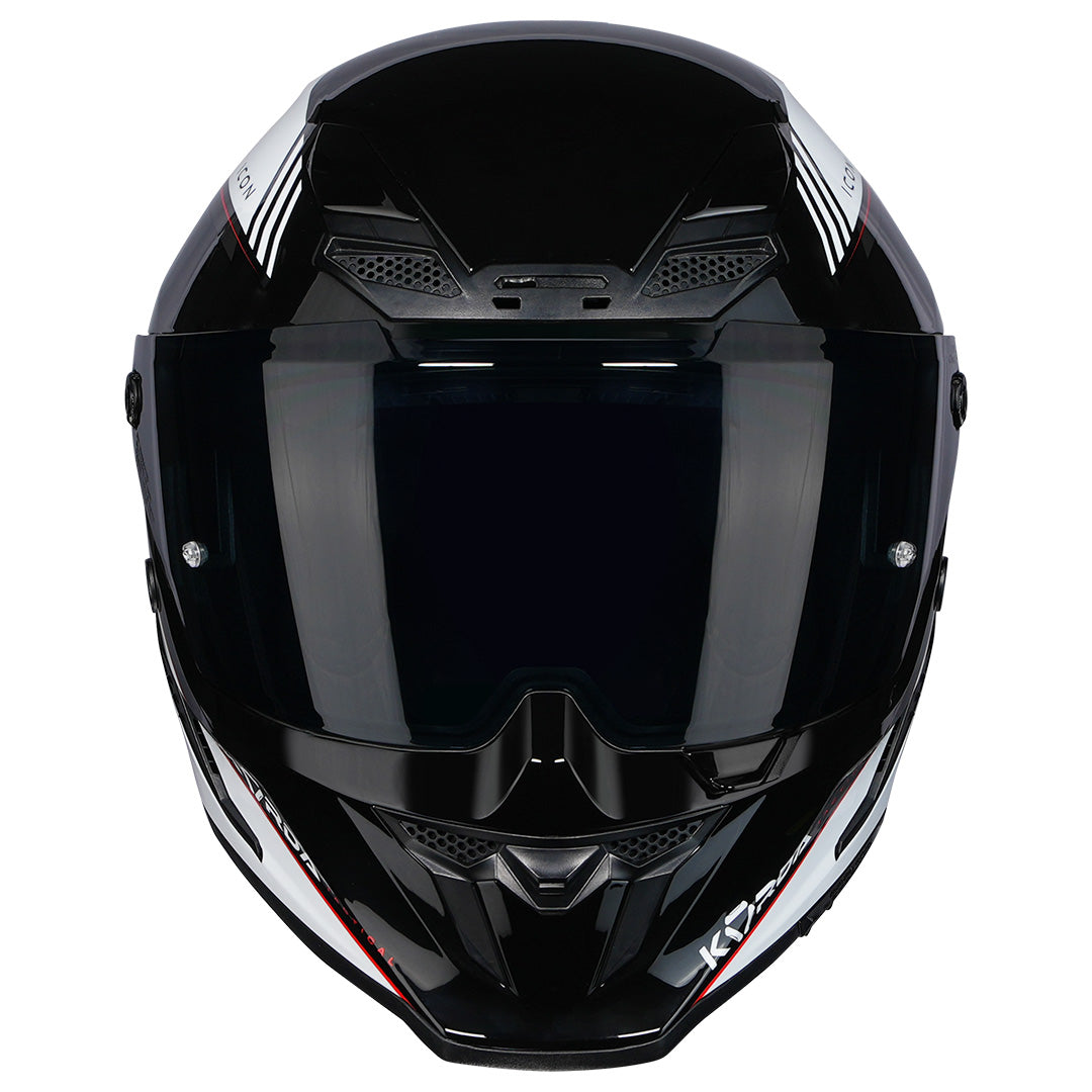 Korda Icon Nero Helmet white and Red front