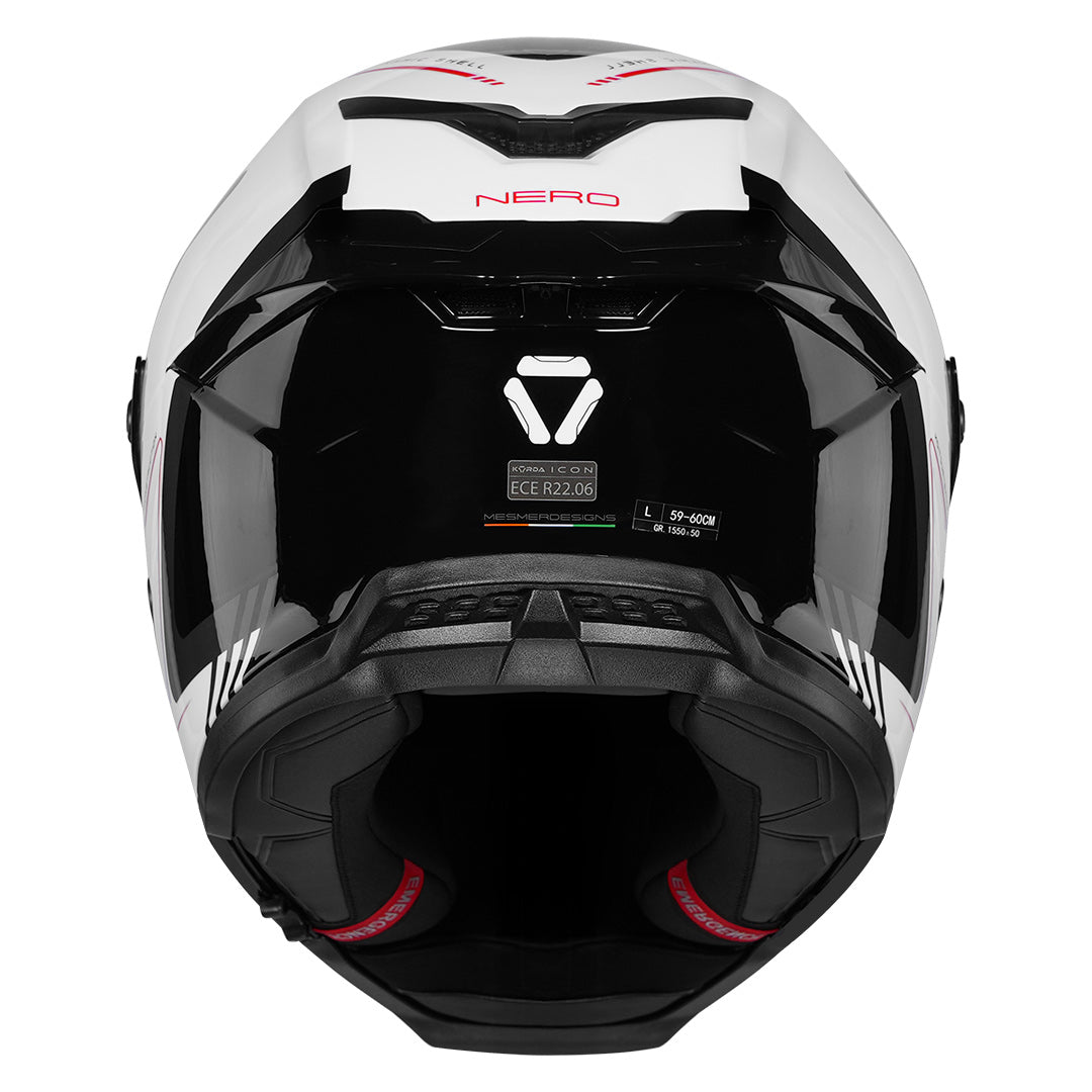 Korda Icon Nero Helmet white and Red back