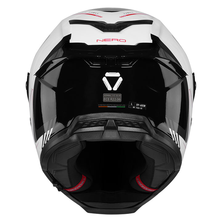 Korda Icon Nero Helmet white and Red back