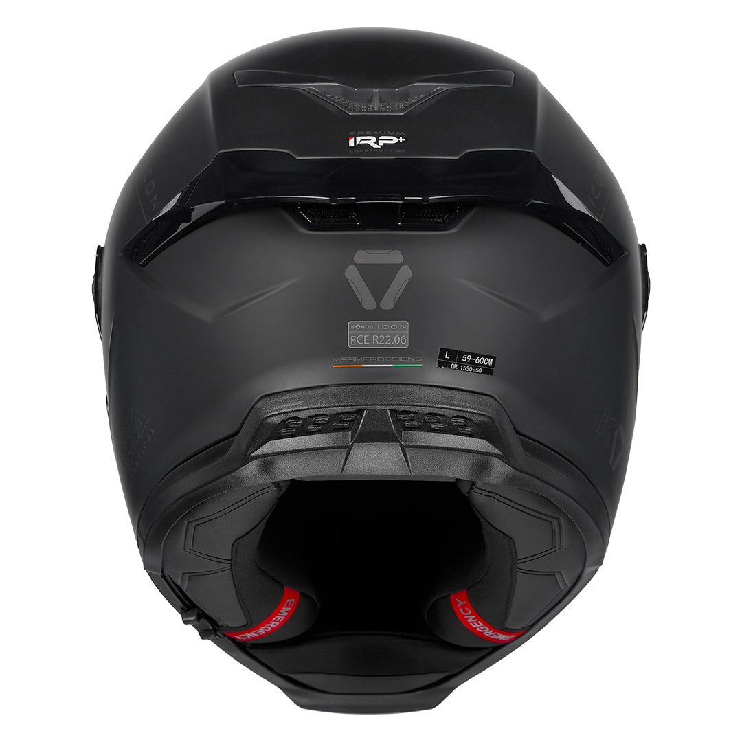 Korda Icon Solid Matt Black Helmet back