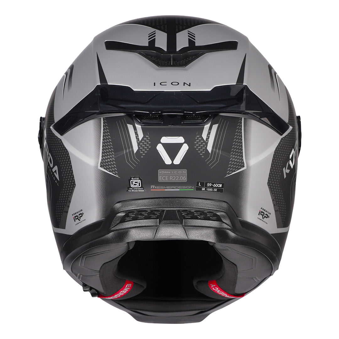 Korda Icon Strike Helmet Matt Grey back